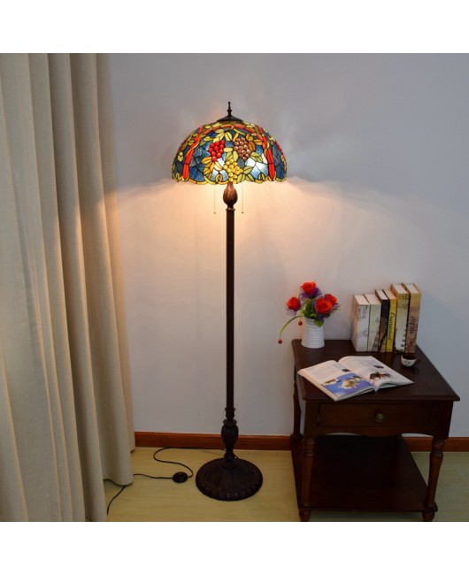 43CM European Tiffany Restaurant Floor Lamp Bar American Decorative Colored Glass Grape Fruit Lamp