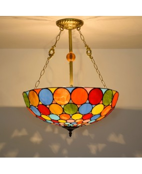 50cm Bohemian style colored glass bar light, European style creative, Tiffany restaurant bedroom pendant light