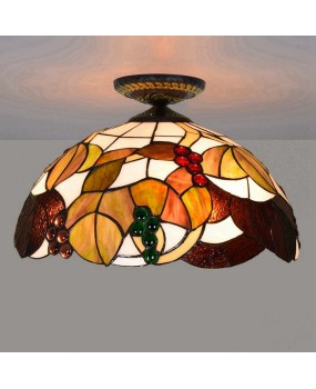 40CM Europa Tiffany Grape Art Colored Glass Restaurant Bedroom Corridor Bathroom Glass Ceiling Light