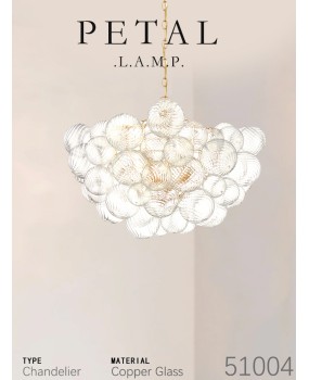 American style whirlpool glass bubble ball chandelier, vintage villa, living room, empty dining room, dressing room, master bedroom, French lamp