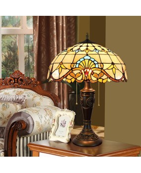 Europa Tiffany 40CM Creative Colored Glass Living Room Dining Room Bedroom Bedhead Desk Lamp Baroque Zipper Lamp