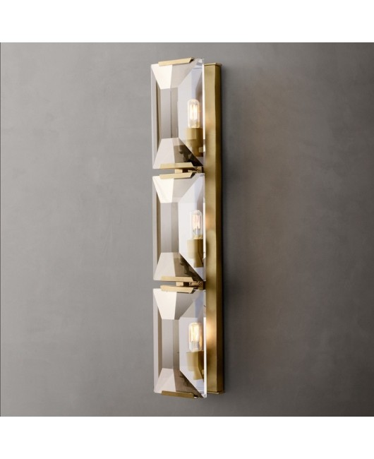 American style RH light luxury living room background wall American style minimalist creative restaurant hotel club Nordic study room crystal wall lamp