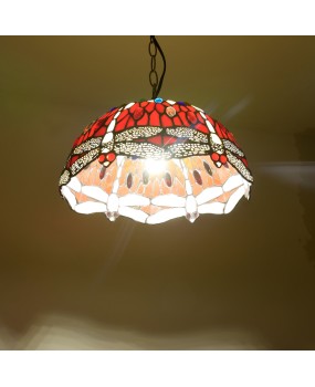 American countryside dragonfly French bedroom restaurant, Tiffany colored glass retro glass pendant lamp