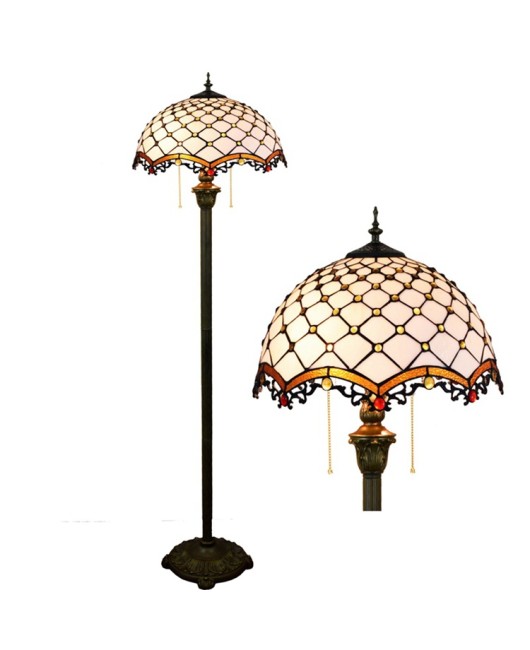 40CM Euro Tiffany Mediterranean Vintage Decoration Colored Glass Living Room Dining Room Bedroom Floor Lamp Bronze