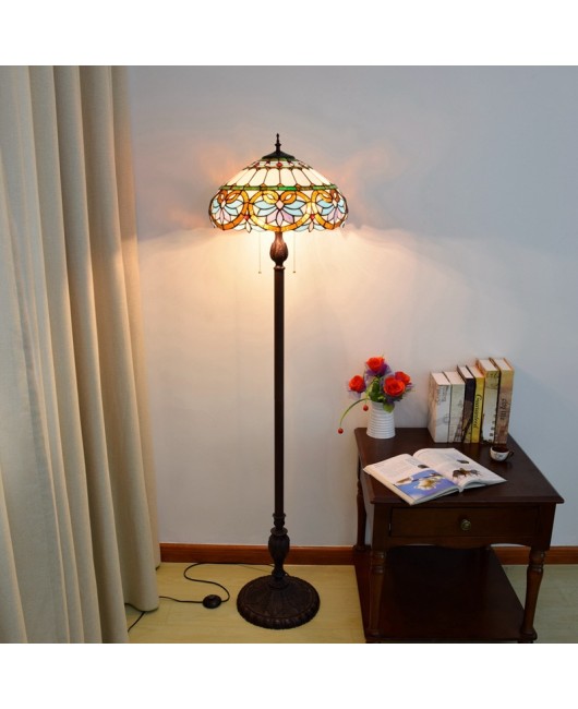 40CM European Tiffany Restaurant Floor Lamp Bar American Decoration Colored Glass Love Glass Lighting