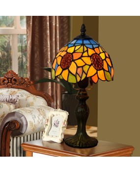 American countryside decoration, Tiffany colored glass living room, dining room, bedroom bedside lamp, diameter 20CM