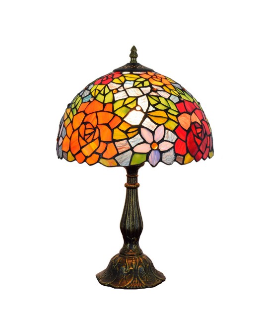 Europa Tiffany Country Rose Bar Hotel Bedroom Bedhead Desk Lamp American Europa Art Glass Lighting