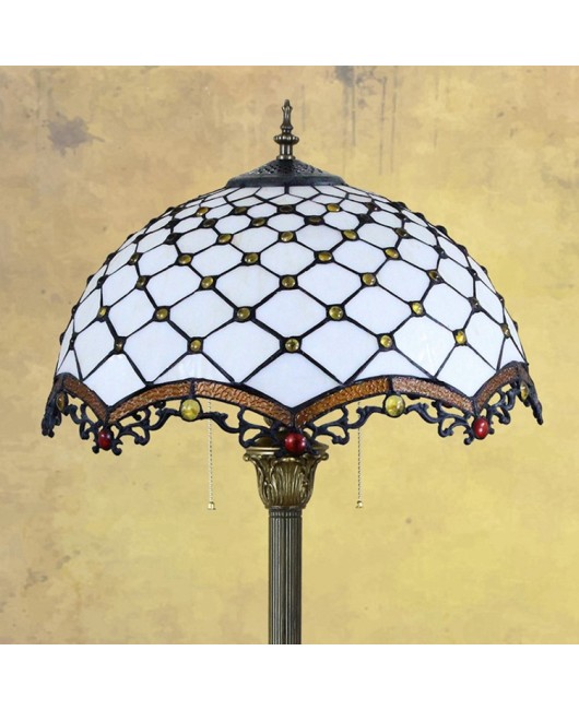 40CM Euro Tiffany Mediterranean Vintage Decoration Colored Glass Living Room Dining Room Bedroom Floor Lamp Bronze