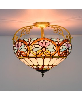 40CM Euro Tiffany Blue Love Colored Glass Restaurant Bedroom Corridor Bathroom Glass Ceiling Light