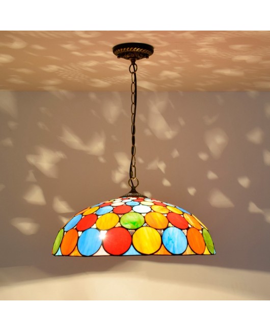 50cm Bohemian style colorful bar light, European Tiffany living room, dining room, bedroom pendant light