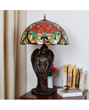 Europa Tiffany luxurious high-end living room, bedroom, bar, front desk, lobby, glass table lamp decoration, rose lamp