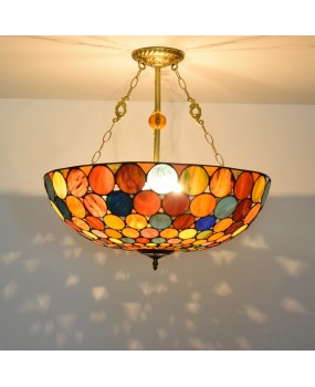 60CM Bohemian retro creative Euro Tiffany colored glass living room dining room bedroom pendant light
