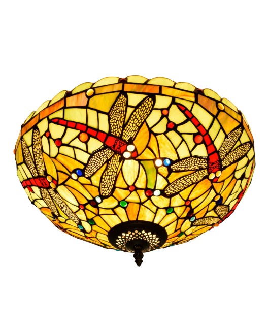 40CM Euro Tiffany Dragonfly Colored Glass Restaurant Bedroom Corridor Bathroom Green Glass Ceiling Light