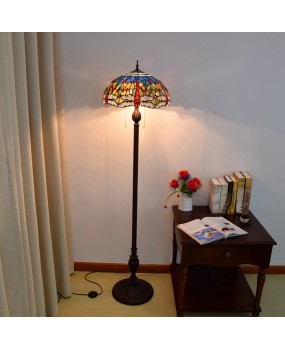 40CM Euro Tiffany Restaurant Floor Lamp Bar American Decorative Glass J Mediterranean Dragonfly Lamp