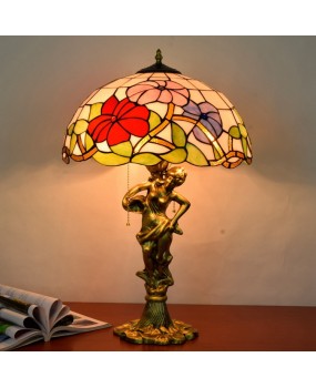40CM red festive art glass living room, restaurant, hotel clubhouse decoration, desk lamp decoration, Euro Tiffany