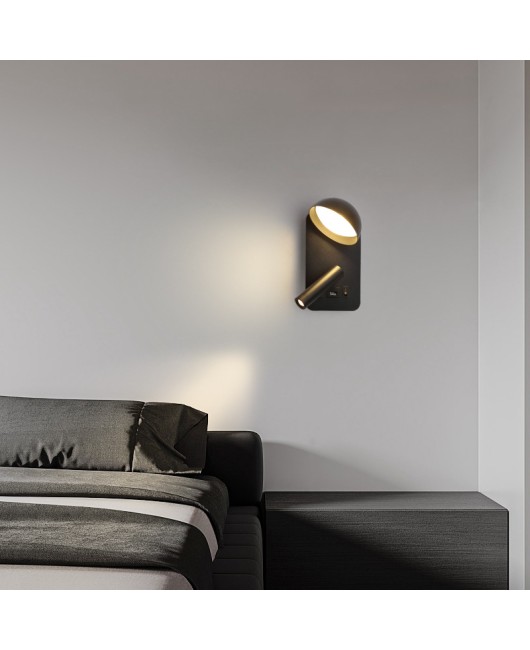 LED wall lamp, bedside lamp, modern and minimalist hotel reading lamp, creative and personalized Nordic home bedroom lighting fixture