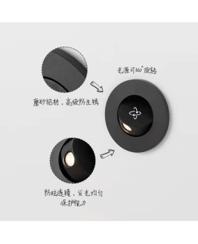 Bedhead wall light embedded LED hotel reading light spotlight hidden foot light staircase light rotating aisle light