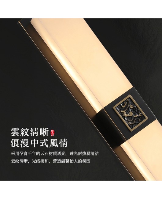 2023 New Chinese style all copper marble wall lamp villa living room background wall bedroom study corridor bedside lighting fixtures