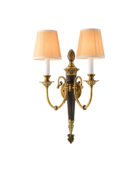 American wall lamp, all copper, French retro and atmospheric villa living room lamp, bedroom bedside lamp, corridor staircase lamp