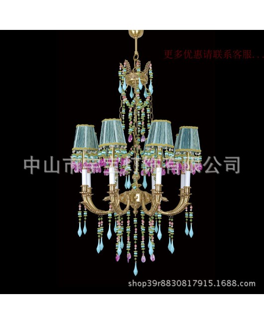 European style all copper pendant lamp for indoor home decoration, living room, bedroom, study, dining room, corridor, staircase, entrance hall, covered lamp