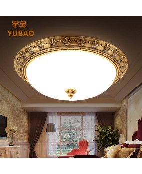 All copper ceiling light European retro imitation marble bedroom study dining room circular corridor balcony hallway hallway lighting fixture