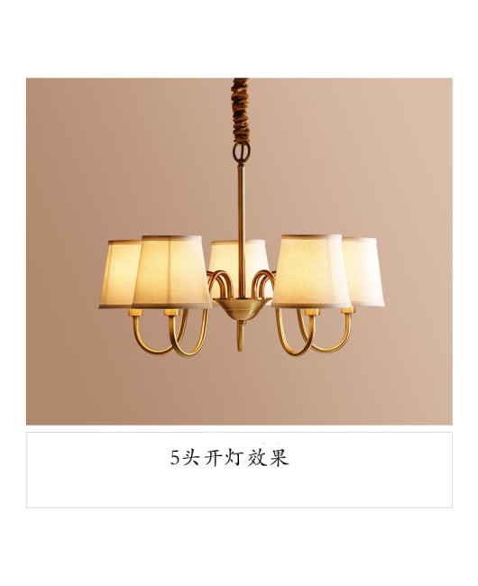 American style countryside all copper pendant lamp creative living room lamp bedroom dining room rustic style grand sales department fabric lighting fixtures