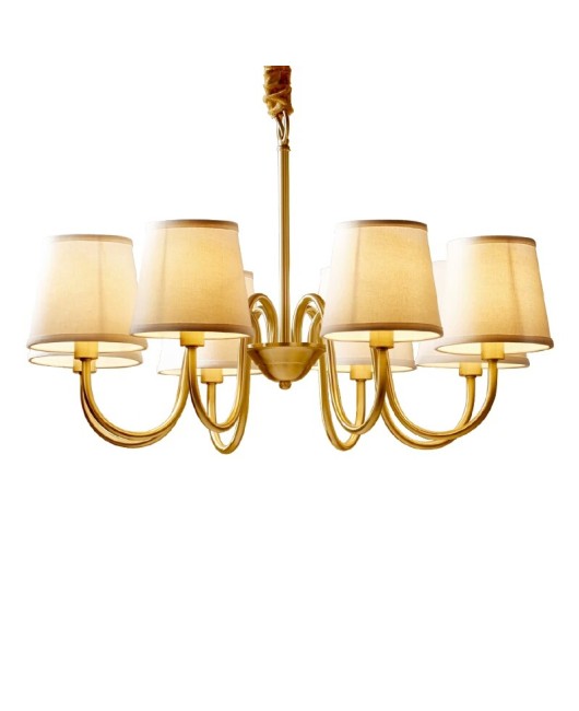 American style countryside all copper pendant lamp creative living room lamp bedroom dining room rustic style grand sales department fabric lighting fixtures