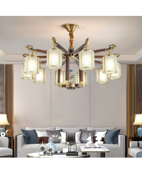 2023 new lighting fixtures, all copper, new Chinese style pendant lights, living room lights, Chinese style Zen style bedrooms, dining rooms, villas, halls