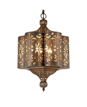 Arabic Mediterranean style all copper floral pendant light, coffee shop aisle, exotic Moroccan pendant light
