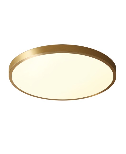 American style all copper ceiling light for indoor living room, dining room, bedroom, corridor, study, stairwell, gym, thin LED light
