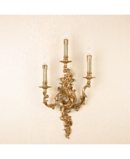 French style all copper wall lamp, hotel clubhouse, palace villa, retro candle lamp, indoor lighting fixture, bedroom bedside lamp