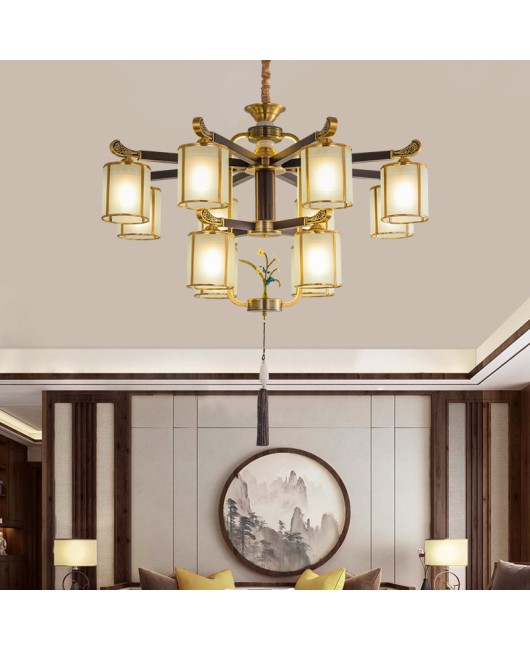 All copper new Chinese style pendant lamp, living room, bedroom, dining room, corridor, study room, modern, simple, retro, Zen style, Chinese style