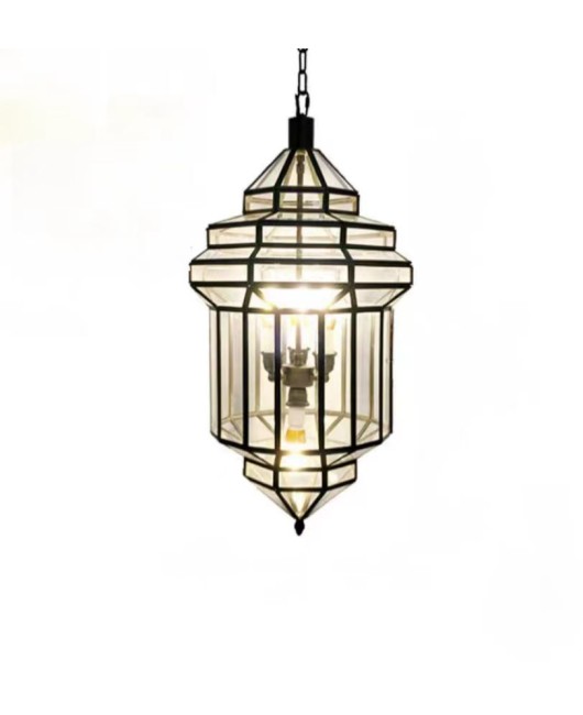 All copper Moroccan lampshade, simple pendant light, corridor staircase, hotel restaurant lobby, black glass metal light