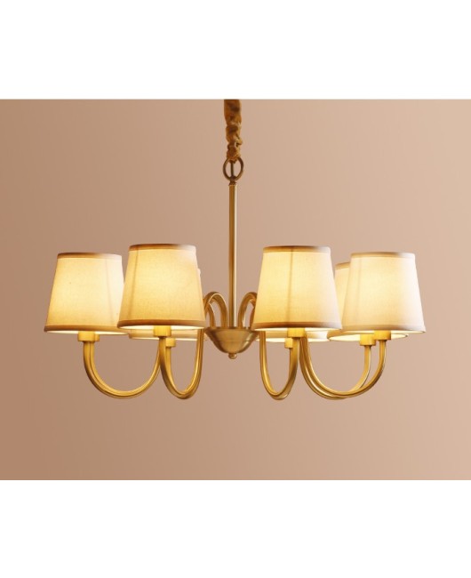 American style countryside all copper pendant lamp creative living room lamp bedroom dining room rustic style grand sales department fabric lighting fixtures