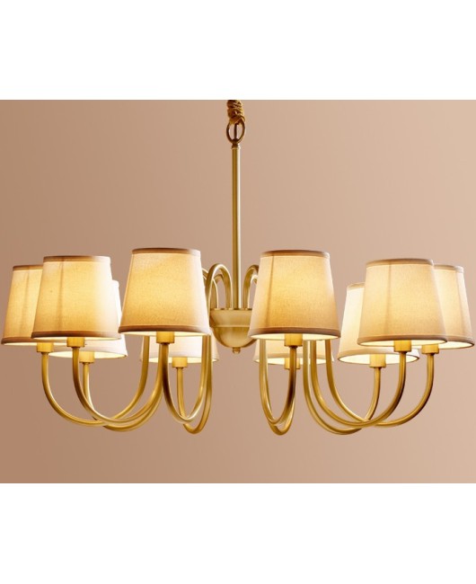 American style countryside all copper pendant lamp creative living room lamp bedroom dining room rustic style grand sales department fabric lighting fixtures