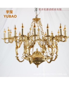 Full copper French pendant lamp, personalized angel home decoration villa, living room, dining room, bedroom, study, leisure room, staircase lighting fixtures