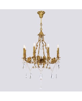 French style all copper pendant lamp, crystal home decoration, indoor living room, dining room, bedroom, corridor, study, gym, leisure room, lighting fixtures