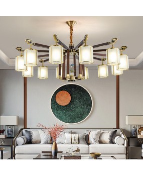 2023 new lighting fixtures, all copper, new Chinese style pendant lights, living room lights, Chinese style Zen style bedrooms, dining rooms, villas, halls