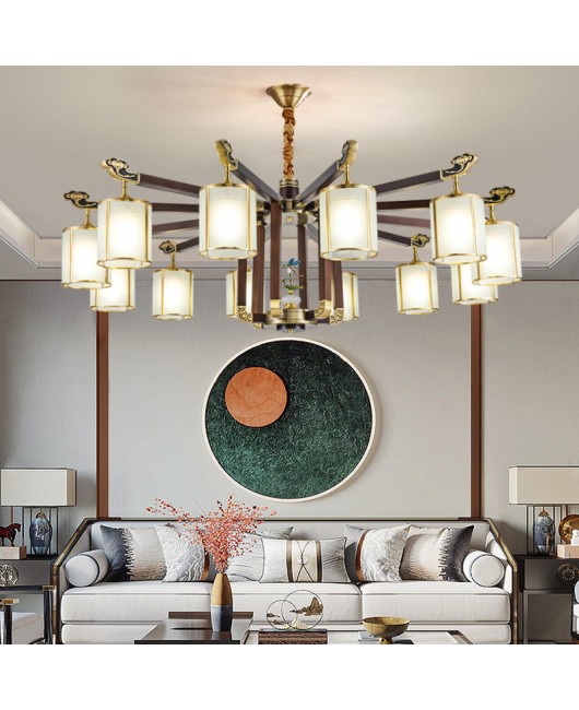 2023 new lighting fixtures, all copper, new Chinese style pendant lights, living room lights, Chinese style Zen style bedrooms, dining rooms, villas, halls
