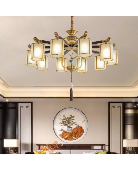All copper new Chinese style pendant lamp, living room, bedroom, dining room, corridor, study room, modern, simple, retro, Zen style, Chinese style