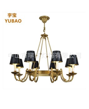French style all copper pendant lamp for home decoration, living room, dining room, bedroom, corridor, study, gym, leisure room, staircase light