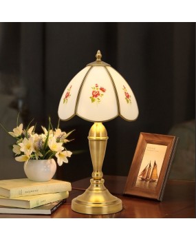 European style all copper desk lamp, study room, bedroom, dining room, bar counter, American retro villa, hotel room, cross-border exclusive lighting fixtures