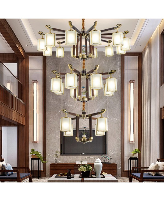 2023 new lighting fixtures, all copper, new Chinese style pendant lights, living room lights, Chinese style Zen style bedrooms, dining rooms, villas, halls