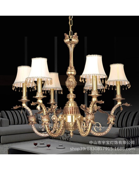 Full copper French style chandelier for home decoration, villas, indoor bedrooms, living rooms, dining rooms, study rooms, stairwells, duplex buildings, hotel chandeliers