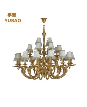 Full copper French style chandelier for home decoration, villas, indoor bedrooms, living rooms, dining rooms, study rooms, stairwells, duplex buildings, hotel chandeliers