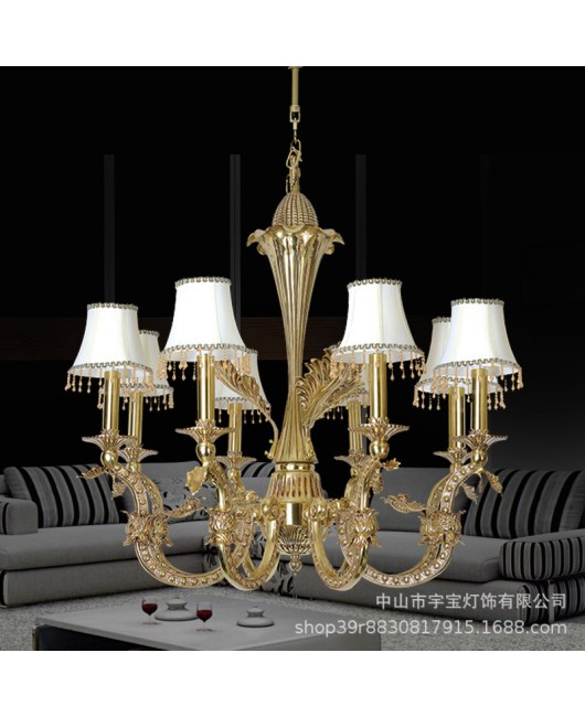 Full copper French style chandelier for home decoration, villas, indoor bedrooms, living rooms, dining rooms, study rooms, stairwells, duplex buildings, hotel chandeliers