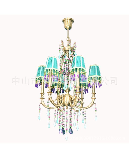 European style all copper pendant lamp for indoor home decoration, living room, bedroom, study, dining room, corridor, staircase, entrance hall, covered lamp