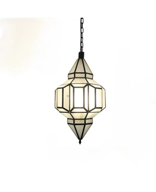 All copper Moroccan lampshade, simple pendant light, corridor staircase, hotel restaurant lobby, black glass metal light