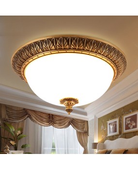 All copper ceiling light European retro imitation marble bedroom study dining room circular corridor balcony hallway hallway lighting fixture