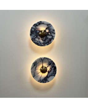 French Wabi Sabi style natural marble wall lamp soft decoration designer model room medieval foyer corridor background wall lamp